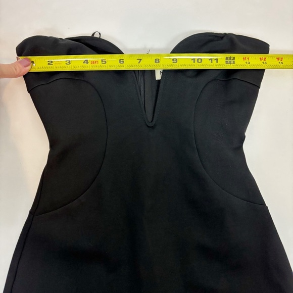 NICHOLAS Tena Deep V Sweetheart Strapless Gown in Black Size 0 - Picture 11 of 14